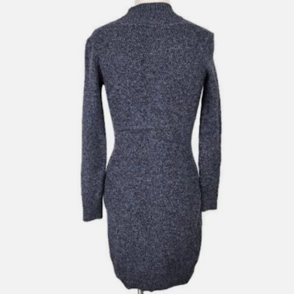 NWOT Athleta Innsbrook Black Marled Pullover Long Sleeve Wool Sweater Dress S - Picture 4 of 4